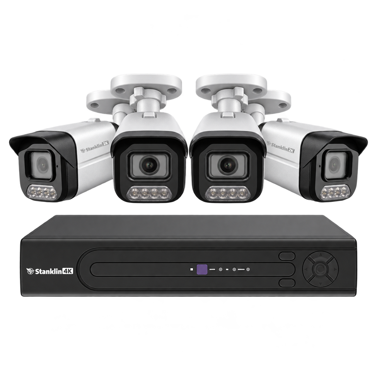 Four Stanklin 4MP bullet cameras with a Stanklin 32-channel NVR
