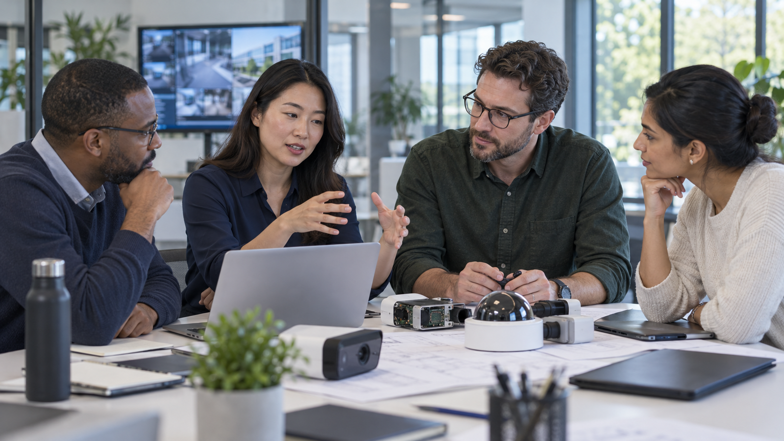 Illustrative engineers collaborating in an inclusive workplace