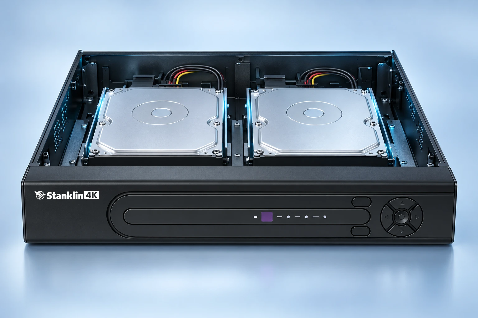 Stanklin NVR with 2 internal hard disks, each supporting up to 14 TB
