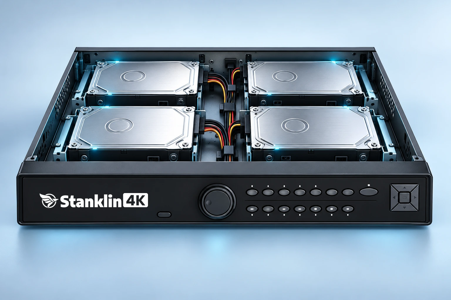 Stanklin NVR with 4 internal hard disks, each supporting up to 14 TB