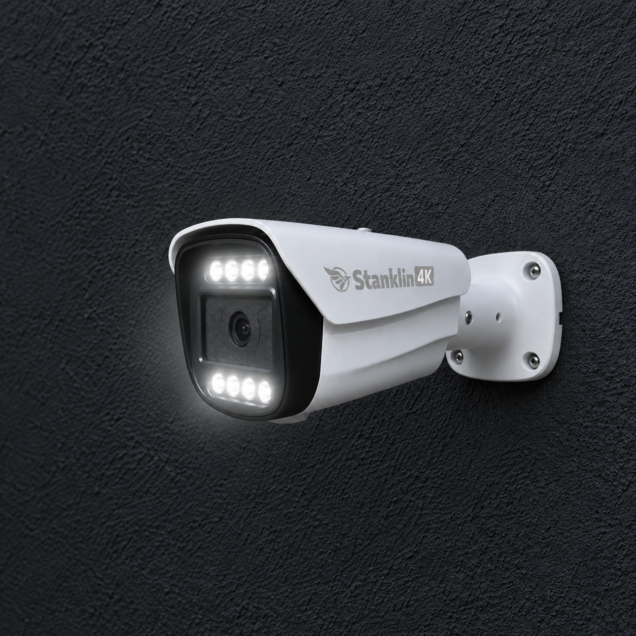 Stanklin 4K bullet camera with eight illuminated warning LEDs